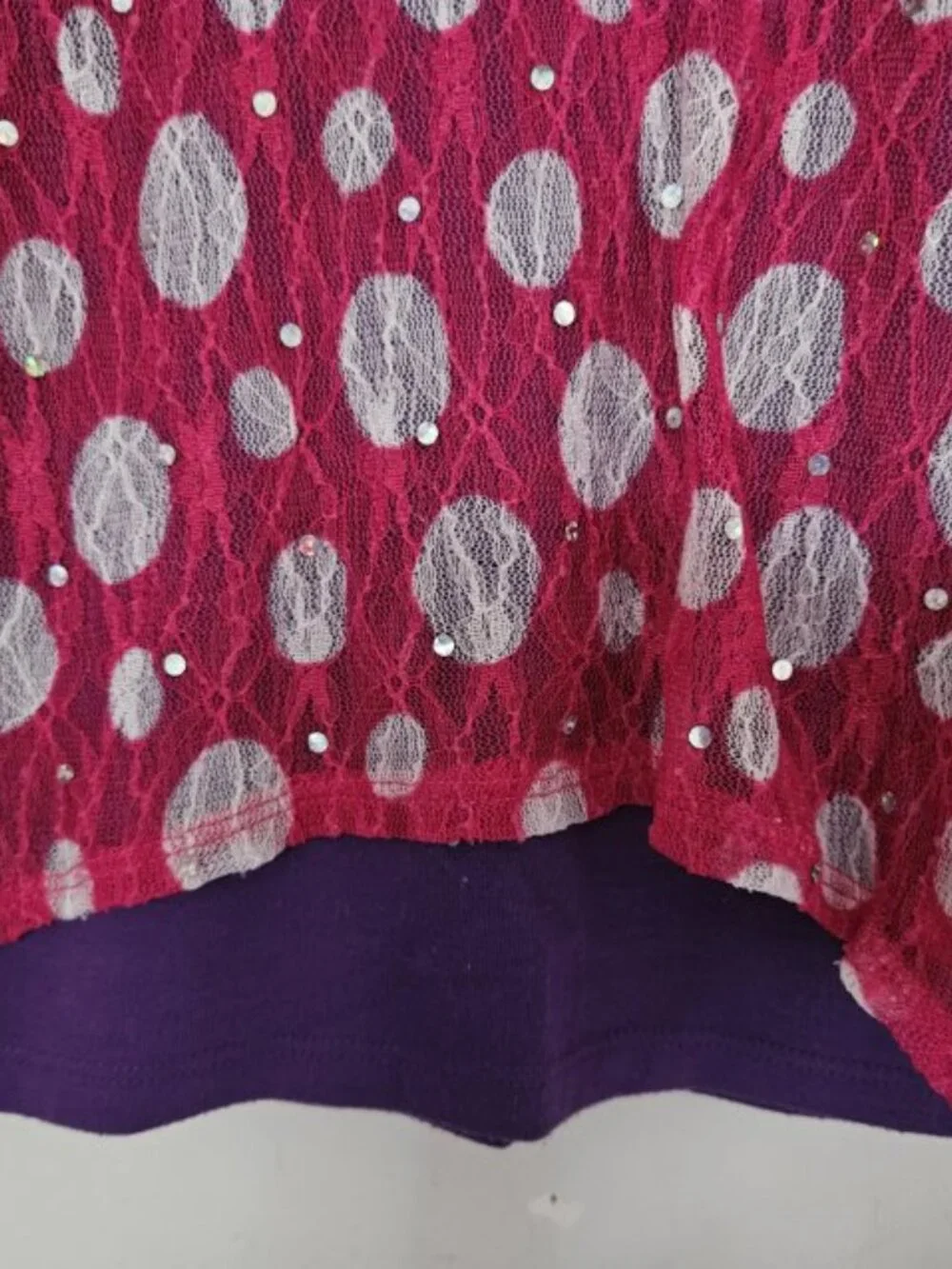 JUSTICE Pink and Purple Sparkly Layered Tank Top Girls Size 7